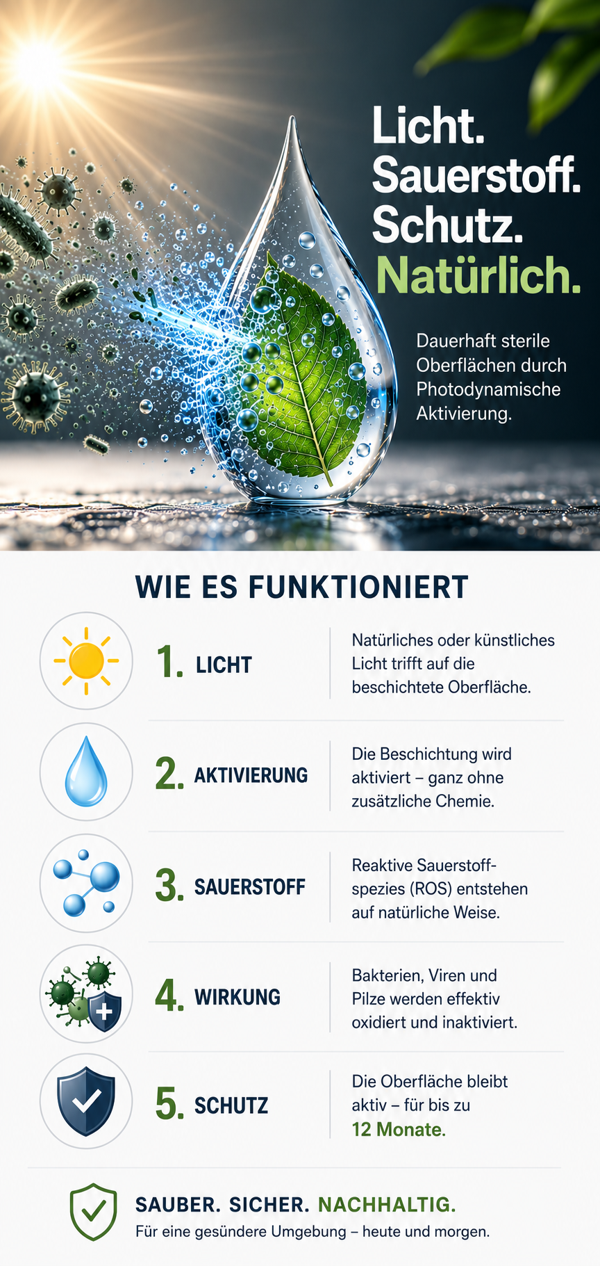 Desinfektionslack - 1 Jahr antimikrobielle Wirkung